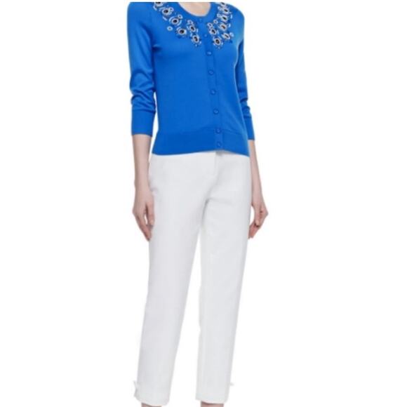 Kate Spade Arcadia Embellished Cardigan Women’s S Royal Blue Beaded Knit - Picture 9 of 9